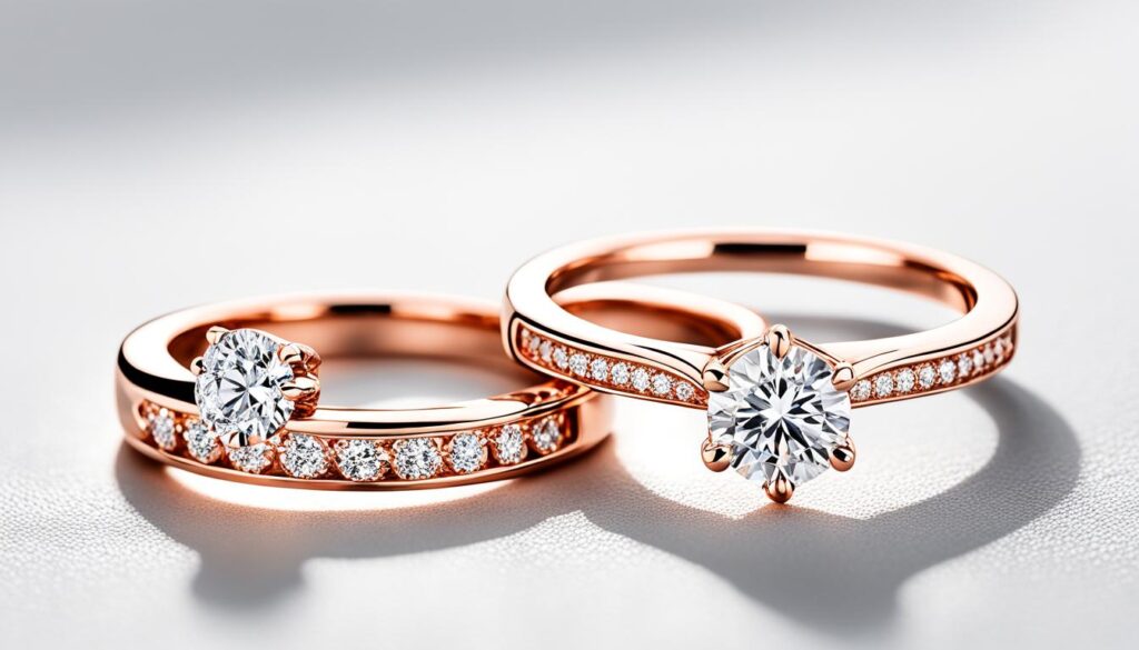 Rosegold Eheringe