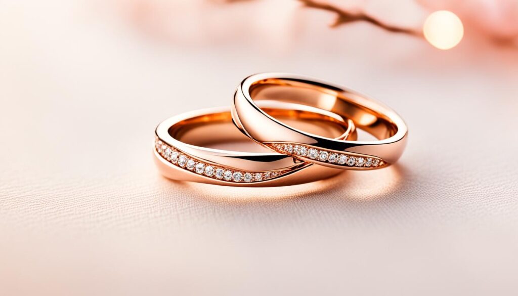 Rosegold Eheringe