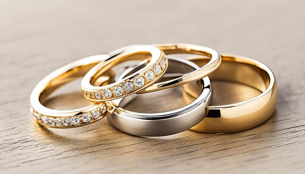 Verschiedene Goldlegierungen für Eheringe