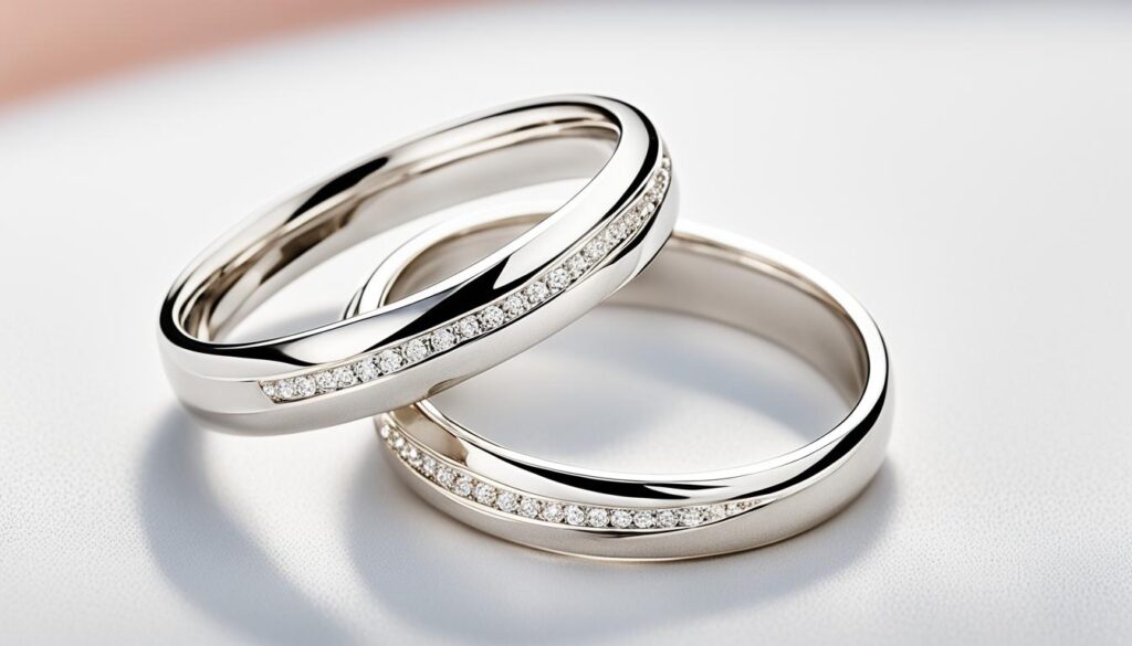 Weißgold Eheringe mit Diamanten