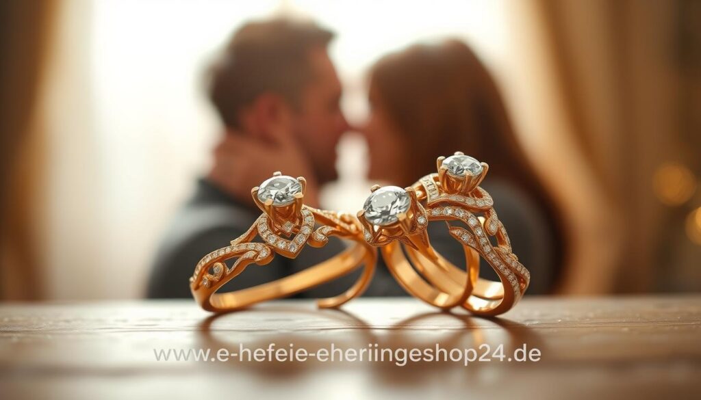 Goldene Verlobungsringe