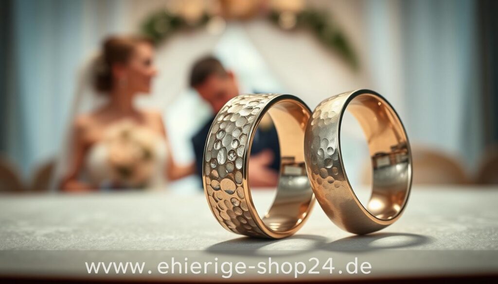 Individuelle Eheringe mit Hammerschlag