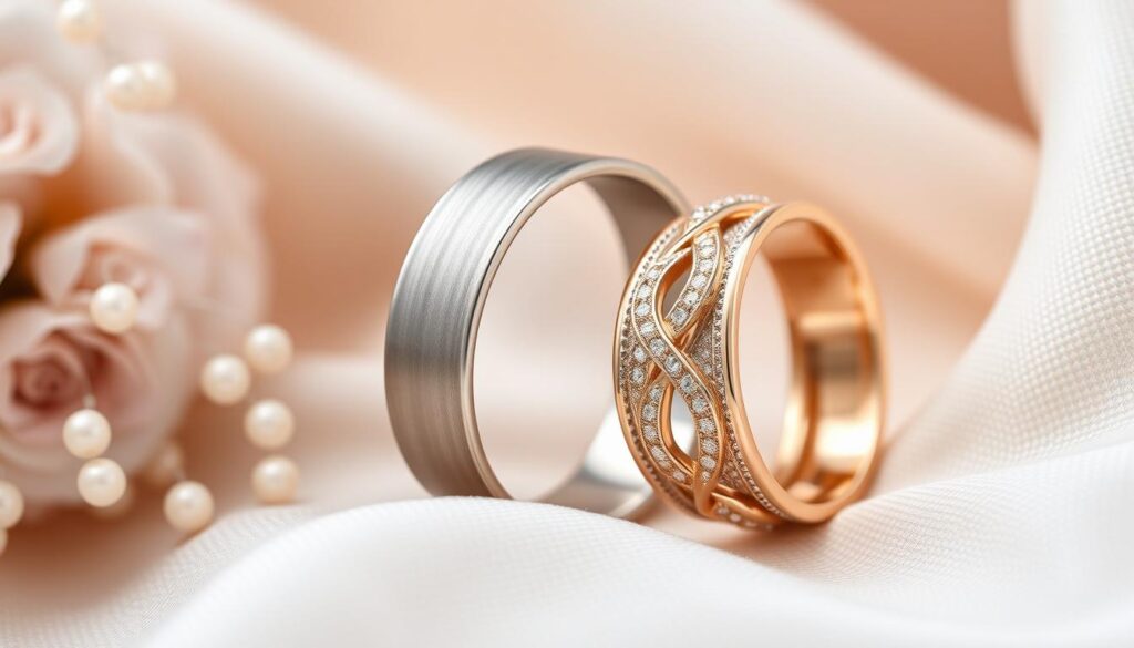 Silber-Gold und Silber-Rosegold Eheringe