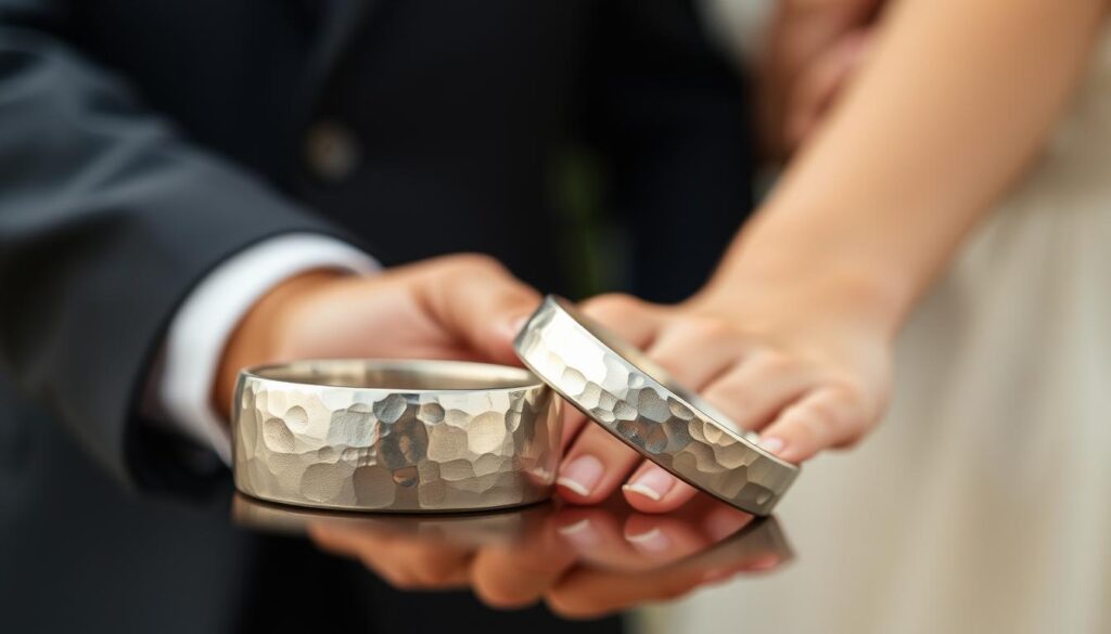 Eheringe Silber gehämmert