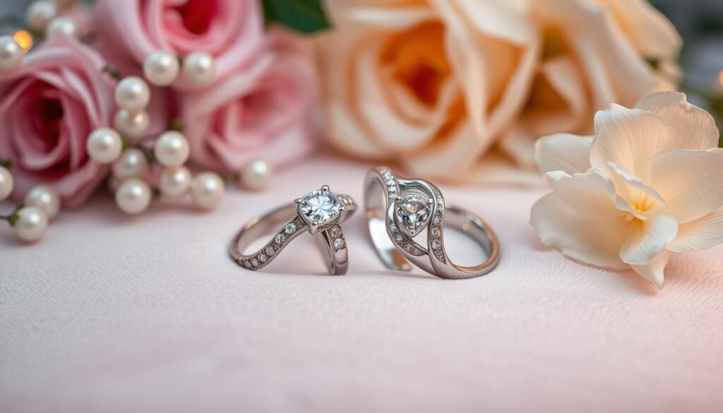 Eheringe Silber mit Diamant