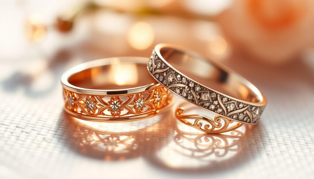 Eheringe aus Gold und Silber