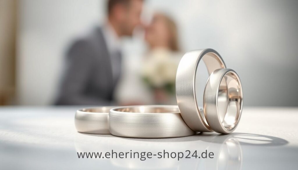 Matte Weißgold-Trauringe