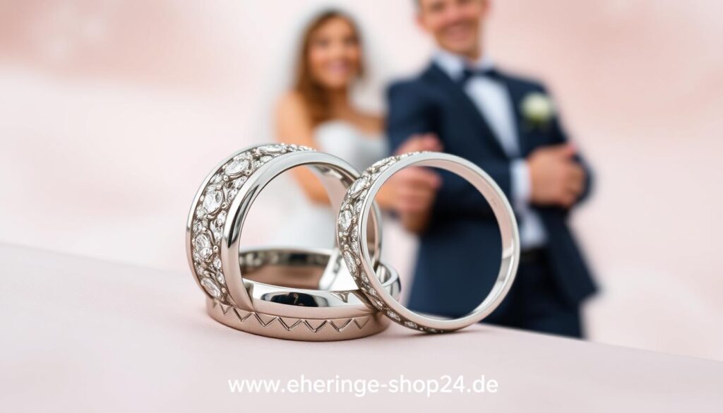 Moderne Weißgold Trauringe