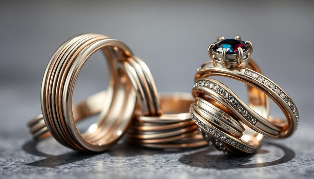 Ringe mit Fugen und Stufen