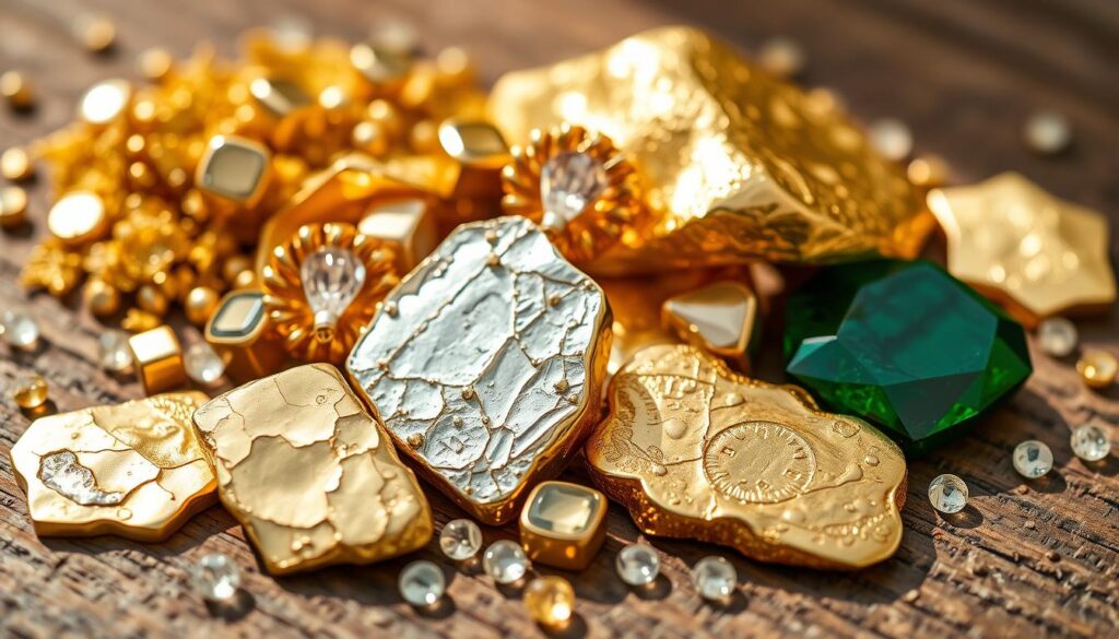 Verschiedene Goldlegierungen