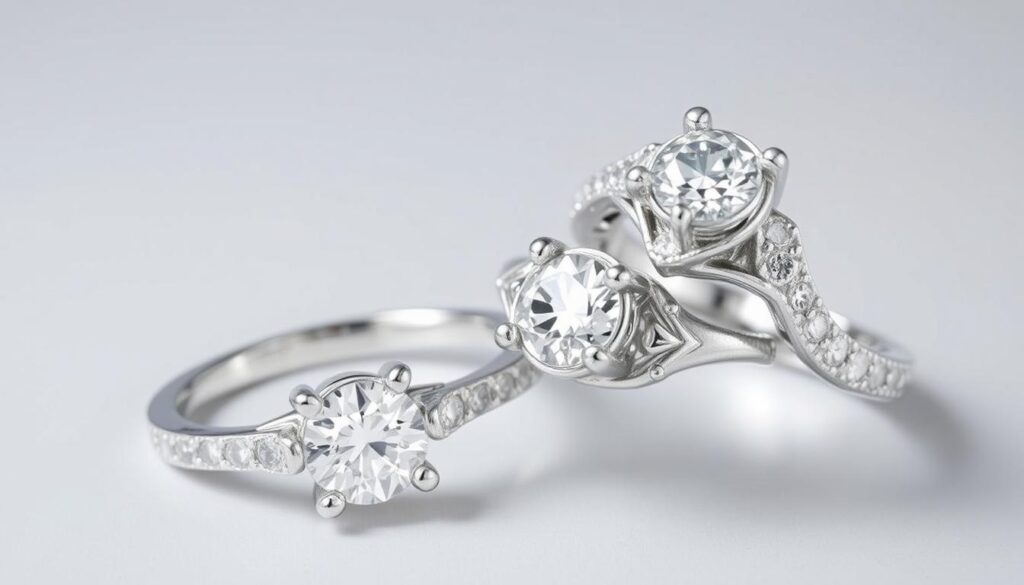 Weißgold Verlobungsringe mit Diamanten