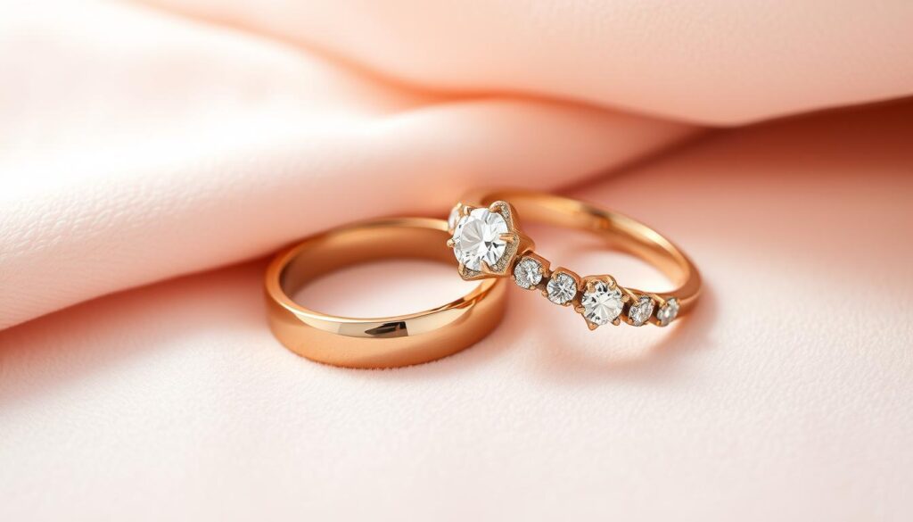 ringe rosegold mit funkelnden diamanten
